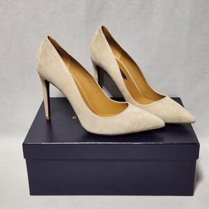 Ralph Lauren Purple Label Celia Beige Suede Pointed Toe Pumps US 9.5 Italy